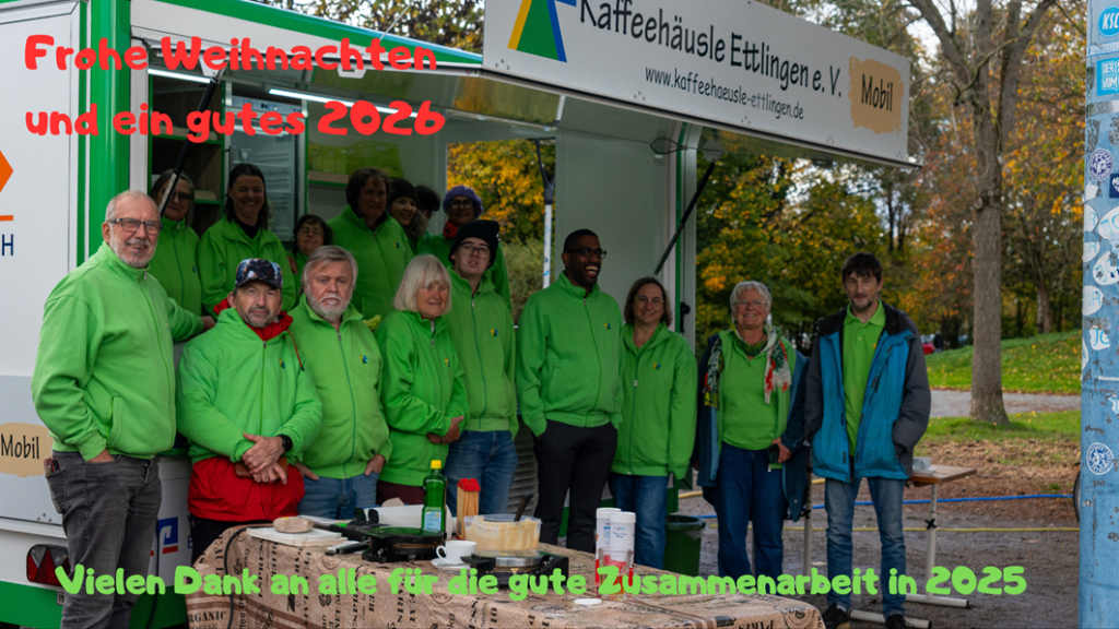 Frohe Weihnachten Karte mit dem Kaffeehäusle Team