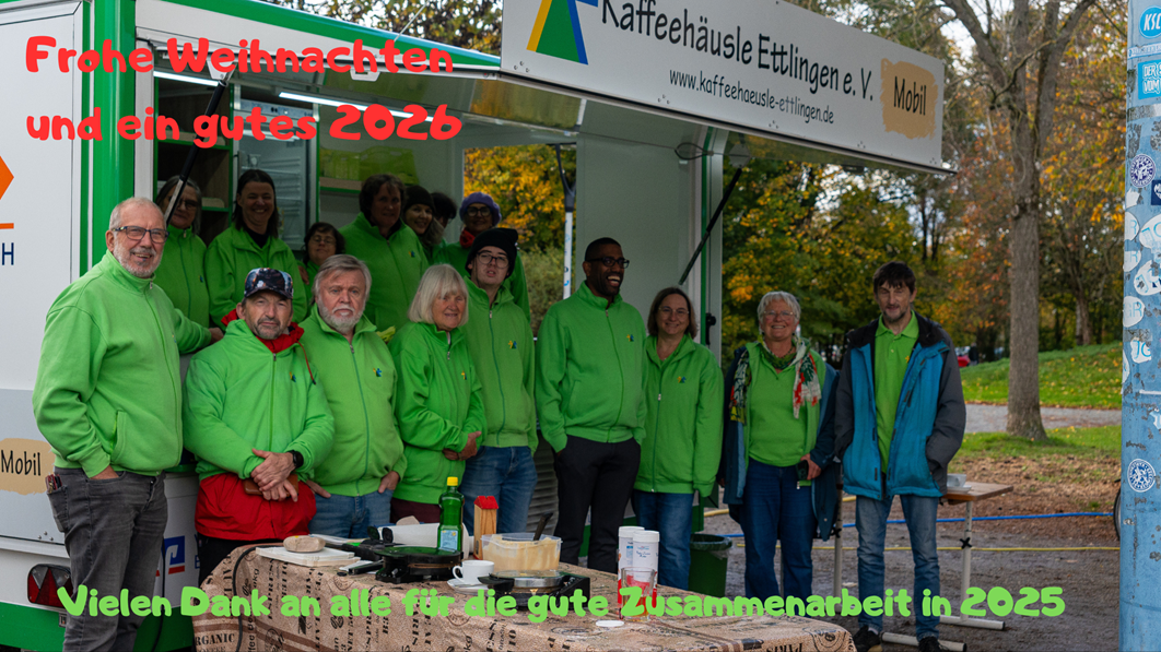 Frohe Weihnachten Karte mit dem Kaffeehäusle Team