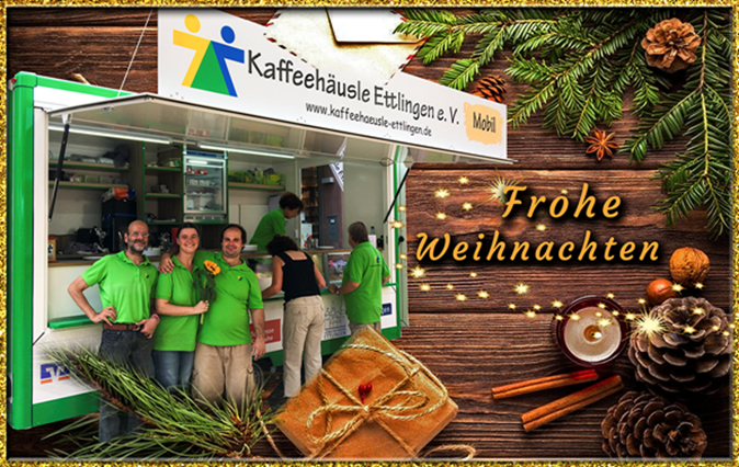Frohe Weihnachten Karte mit dem Kaffeehäusle