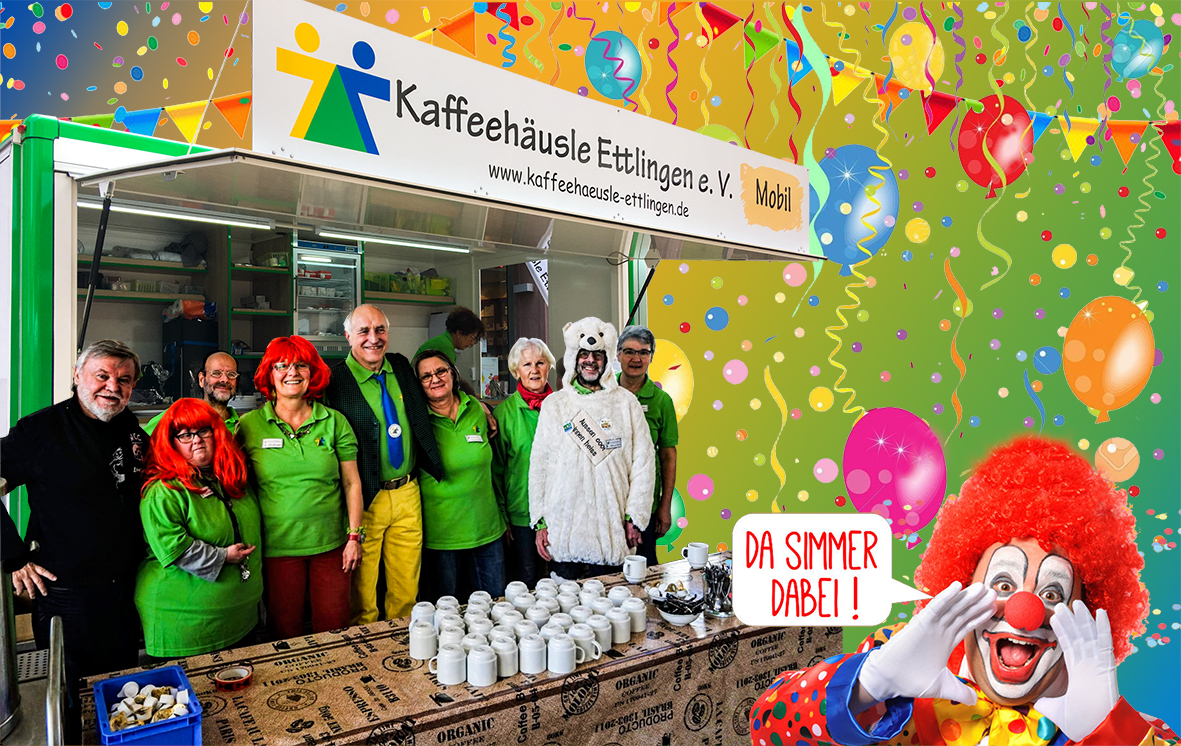 Faschingskarte mit Kaffeehäusle